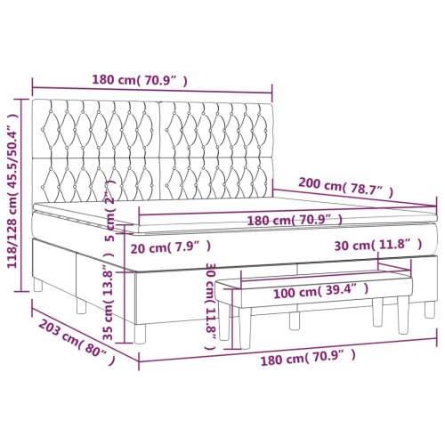 Krevet s oprugama i madracem plavi 180x200 cm od tkanine - Plava 180 x 200 cm Dizajn s gumbima Cijena