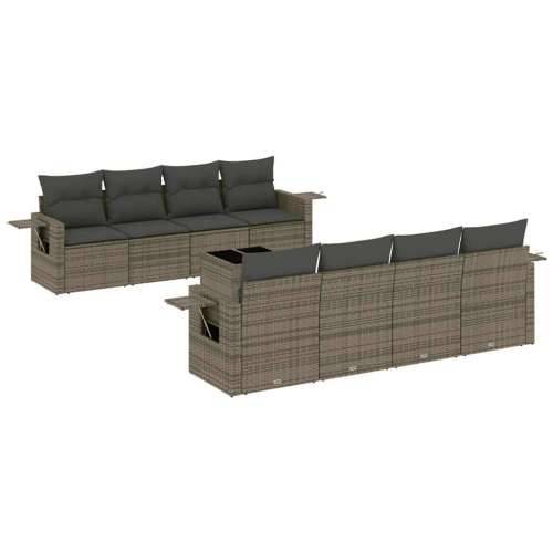 Vrtna garnitura - 9-dijelni set vrtnih sofa od poliratana s jastucima svjetlosivi - Svjetlosiva i tamnosiva 1 Cijena