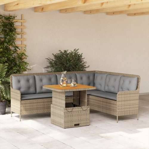 Vrtna garnitura - 2-dijelni set vrtnih sofa od poliratana s jastucima bež - bež i siva 80 x 80 x 40/71 cm 1 Cijena