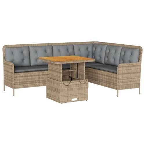 Vrtna garnitura - 2-dijelni set vrtnih sofa od poliratana s jastucima bež - bež i siva 80 x 80 x 40/71 cm 1 Cijena