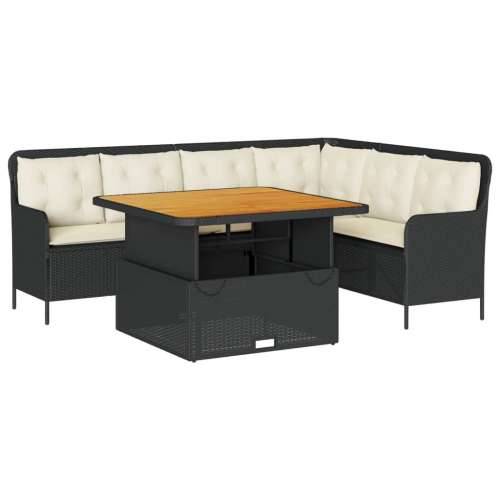 2-dijelna vrtna garnitura od poliratana s jastucima crna - Crna 110 x 110 x 40/71 cm 1 Cijena