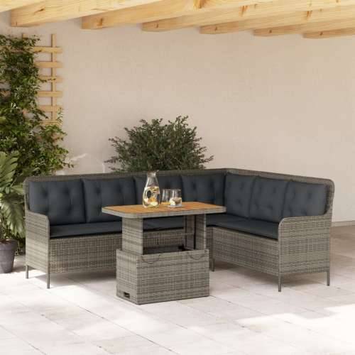 2-dijelna vrtna garnitura od poliratana s jastucima siva - Siva 90 x 55 x 40/71 cm 1 Cijena