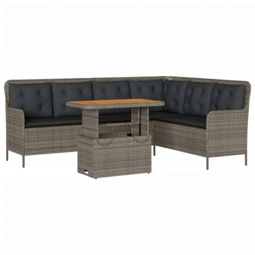 2-dijelna vrtna garnitura od poliratana s jastucima siva - Siva 90 x 55 x 40/71 cm 1 Cijena