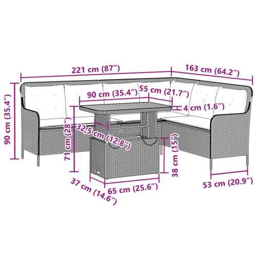 2-dijelna vrtna garnitura od poliratana s jastucima siva - Siva 90 x 55 x 40/71 cm 1 Cijena