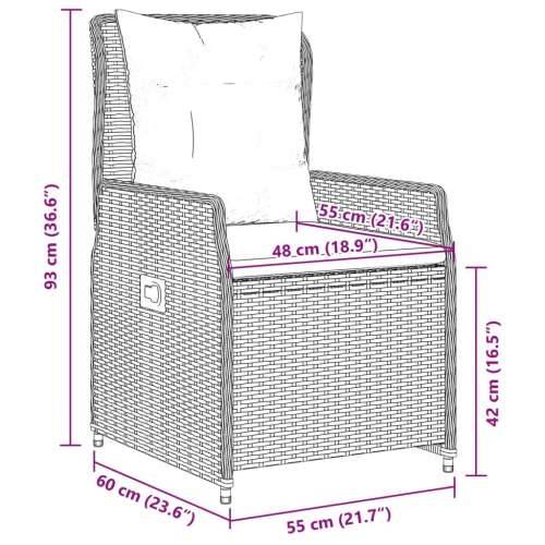 Vrtna garnitura - 5-dijelni vrtni blagovaonski set od poliratana s jastucima bež - bež i svjetlosiva 80 x 80 x 74 cm 4 Cijena