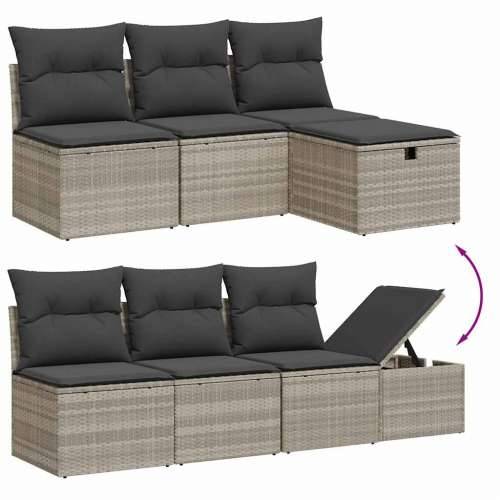 Vrtna garnitura - 9-dijelni set vrtnih sofa od poliratana s jastucima svjetlosivi - Svjetlosiva bez spremišta 1 Cijena