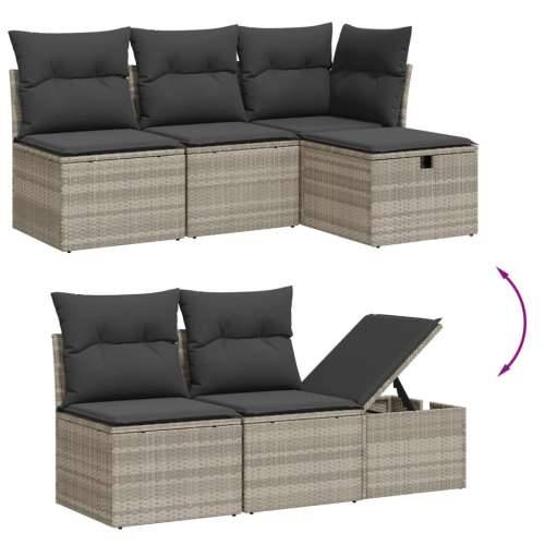 Vrtna garnitura - 7-dijelni set vrtnih sofa svjetlosivi od poliratana - Svjetlosiva bez spremišta 1 Cijena