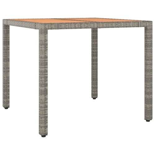 5-dijelni vrtni bistro set od poliratana s jastucima sivi - 90 x 90 x 75 cm Sa naslonom za noge 4 Cijena