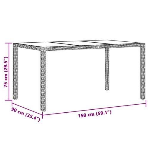 7-dijelni vrtni bistro set od poliratana s jastucima sivi - 150 x 90 x 75 cm Bez naslona za noge 6 Cijena