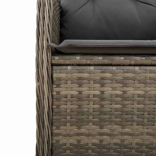 7-dijelni vrtni bistro set od poliratana s jastucima sivi - 190 x 90 x 75 cm Bez naslona za noge 6 Cijena