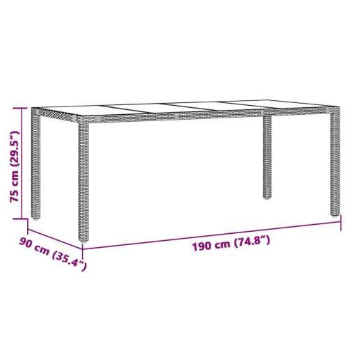 7-dijelni vrtni bistro set od poliratana s jastucima sivi - 190 x 90 x 75 cm Bez naslona za noge 6 Cijena