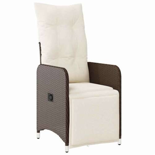 7-dijelni vrtni bistro set od poliratana s jastucima smeđi - 150 x 90 x 75 cm Sa naslonom za noge 6 Cijena