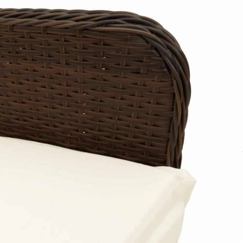7-dijelni vrtni bistro set od poliratana s jastucima smeđi - 150 x 90 x 75 cm Sa naslonom za noge 6 Cijena