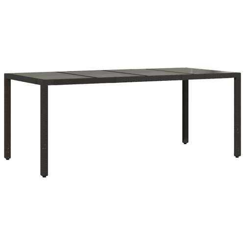 7-dijelni vrtni bistro set od poliratana s jastucima crni - 190 x 90 x 75 cm Stakl 6 Cijena