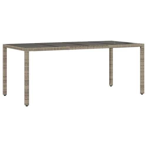 9-dijelni vrtni bistro set od poliratana s jastucima sivi - 190 x 90 x 75 cm Stakl 8 Cijena