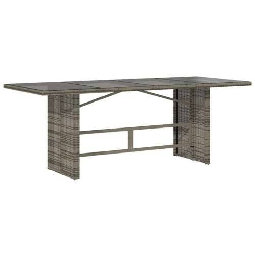 9-dijelni vrtni bistro set od poliratana s jastucima sivi - 190 x 80 x 75 cm Stakl 8 Cijena