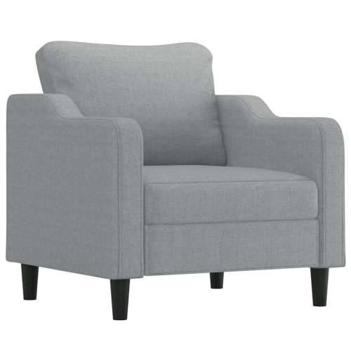Fotelja s tabureom svjetlosiva 60 cm od tkanine - Svjetlosiva Cijena