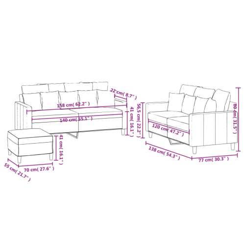 3-dijelni set sofa s jastucima tamnosivi baršunasti - Tamno siva s jastučićima i tabureom Cijena