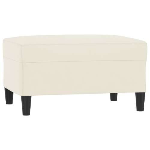 3-dijelni set sofa s jastucima krem baršunasti - Krema s jastučićima i tabureom Cijena