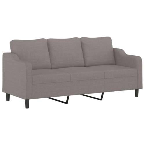 2-dijelni set sofa s jastucima smeđesivi od tkanine - Sivo-smeđa s jastučićima Cijena