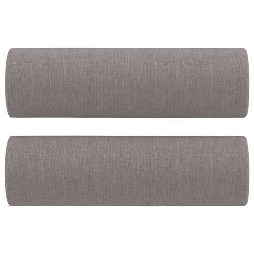 2-dijelni set sofa s jastucima smeđesivi od tkanine - Sivo-smeđa s jastučićima Cijena