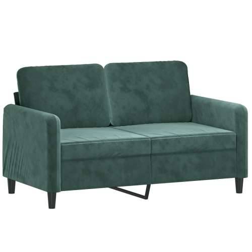 3-dijelni set sofa tamnozeleni baršunasti - Tamnozelena s jastučićima i tabureom Cijena