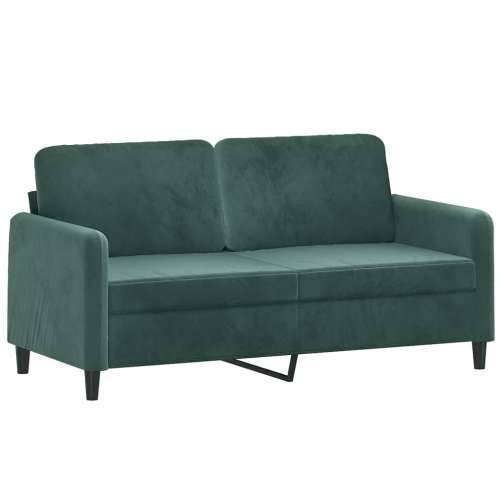 3-dijelni set sofa tamnozeleni baršunasti - Tamnozelena s jastučićima i tabureom Cijena