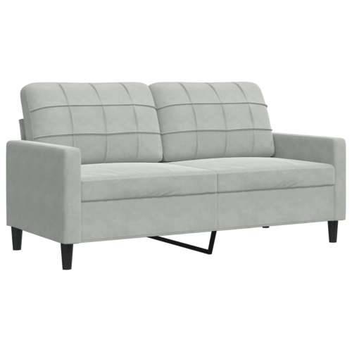 4-dijelni set sofa s jastucima svjetlosivi baršunasti - Svjetlosiva S osloncem za noge Cijena