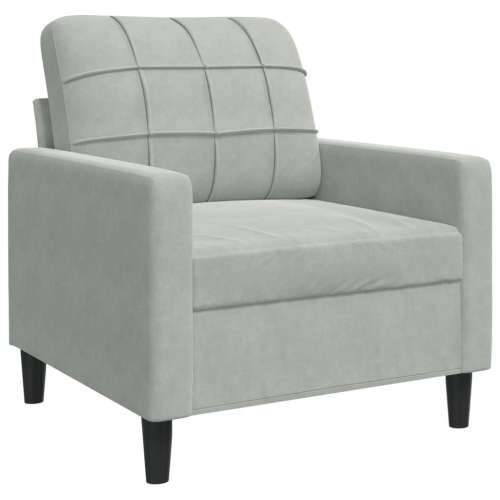 4-dijelni set sofa s jastucima svjetlosivi baršunasti - Svjetlosiva S osloncem za noge Cijena
