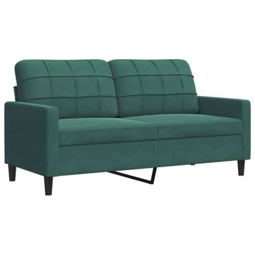 4-dijelni set sofa s jastucima tamnozeleni baršunasti - Tamnozelena S osloncem za noge Cijena