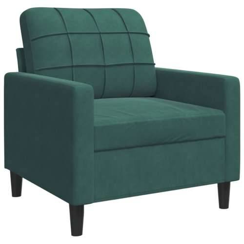 4-dijelni set sofa s jastucima tamnozeleni baršunasti - Tamnozelena S osloncem za noge Cijena