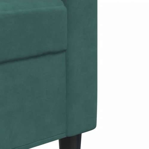 4-dijelni set sofa s jastucima tamnozeleni baršunasti - Tamnozelena S osloncem za noge Cijena