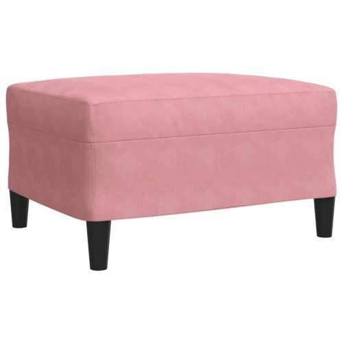3-dijelni set sofa s jastucima ružičasti baršunasti - Ružičasta s jastucima i tabureom Cijena