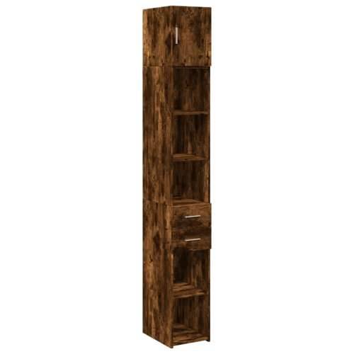 Uski ormarić za pohranu boja hrasta 30 x 42,5 x 225 cm drveni - Dimljeni hrast 1 Cijena