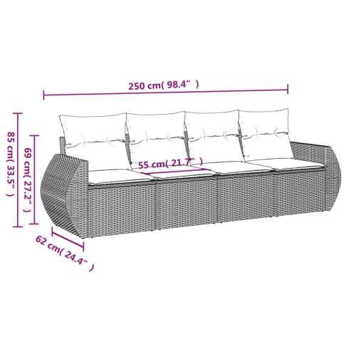 Vrtna garnitura - 4-dijelni set vrtnih sofa s jastucima svijetlosivi poliratan - Svjetlosiva Bez stola 1 Cijena