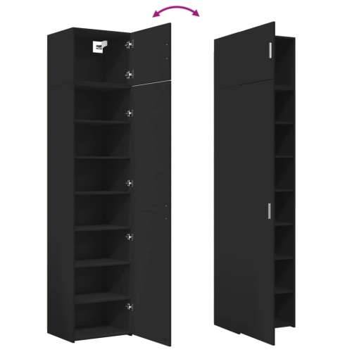 Uski ormarić za pohranu crni 50x42,5x225 cm konstruirano drvo - Crna 1 Cijena