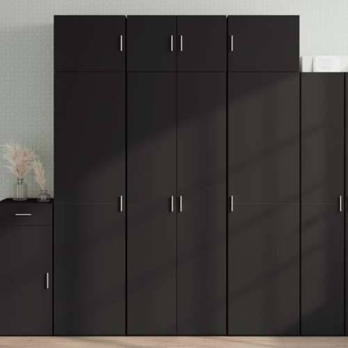 Omarić za pohranu crni 70 x 42,5 x 225 cm konstruirano drvo - Crna 1 Cijena