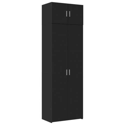 Omarić za pohranu crni 70 x 42,5 x 225 cm konstruirano drvo - Crna 1 Cijena
