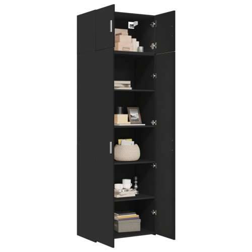 Omarić za pohranu crni 70 x 42,5 x 225 cm konstruirano drvo - Crna 1 Cijena