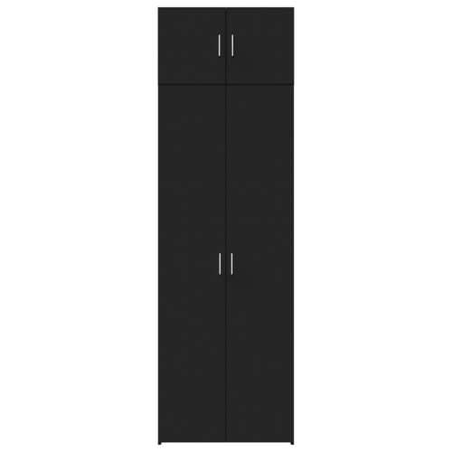 Omarić za pohranu crni 70 x 42,5 x 225 cm konstruirano drvo - Crna 1 Cijena