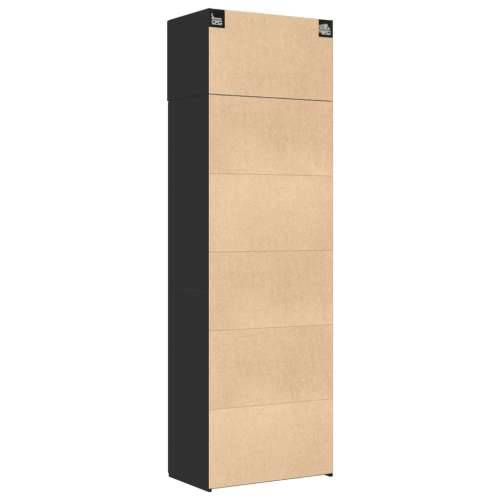 Omarić za pohranu crni 70 x 42,5 x 225 cm konstruirano drvo - Crna 1 Cijena