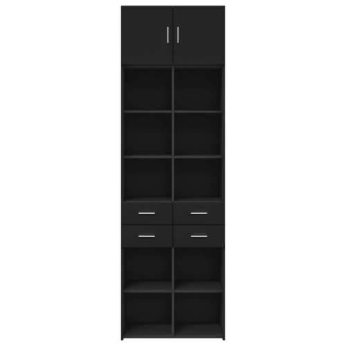 Omarić za pohranu crni 70 x 42,5 x 225 cm konstruirano drvo - Crna 1 Cijena