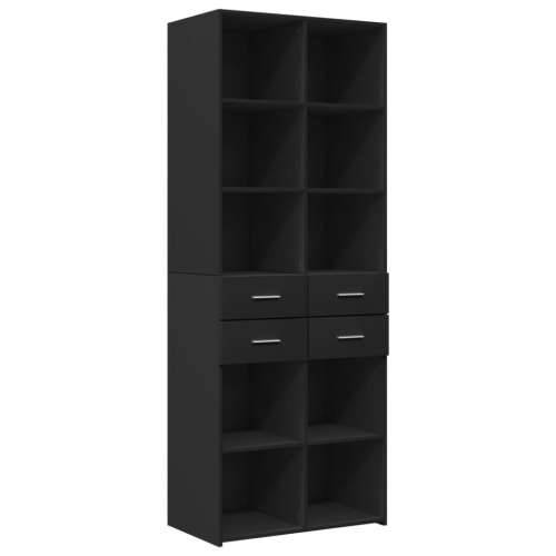 Omarić za pohranu crni 70 x 42,5 x 225 cm konstruirano drvo - Crna 1 Cijena