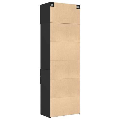 Omarić za pohranu crni 70 x 42,5 x 225 cm konstruirano drvo - Crna 1 Cijena