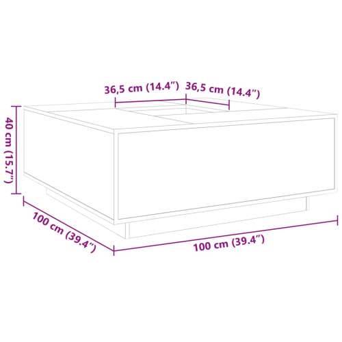Stolić za kavu boja hrasta 100 x 100 x 40 cm konstruirano drvo - sonoma hrast 1 Cijena