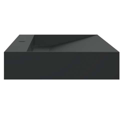 Lavabo - Umivaonik od lijevanih minerala i mramora 120x46x11 cm mat crni - Crna 120 x 46 x 11 cm Cijena