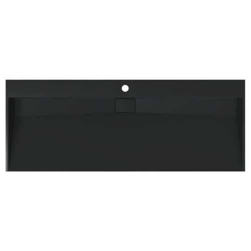 Lavabo - Umivaonik od lijevanih minerala i mramora 120x46x11 cm mat crni - Crna 120 x 46 x 11 cm Cijena