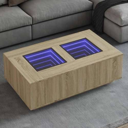 Stolić s beskonačnim LED svjetlima boja hrasta 116x69x40 cm - sonoma hrast 116 x 69 x 40 cm 1 Cijena