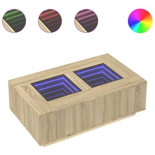 Stolić s beskonačnim LED svjetlima boja hrasta 116x69x40 cm - sonoma hrast 116 x 69 x 40 cm 1 Cijena