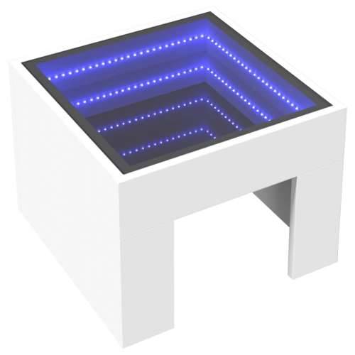 Noćni ormarić s beskonačnim LED svjetlima bijeli 40x40x30 cm - Bijela 1 Cijena